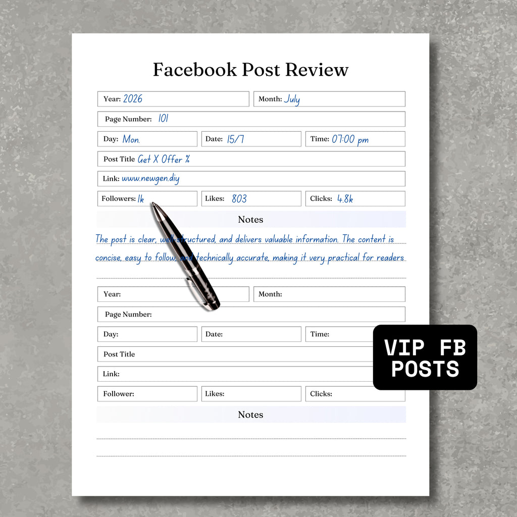 Facebook Post Review Sheet