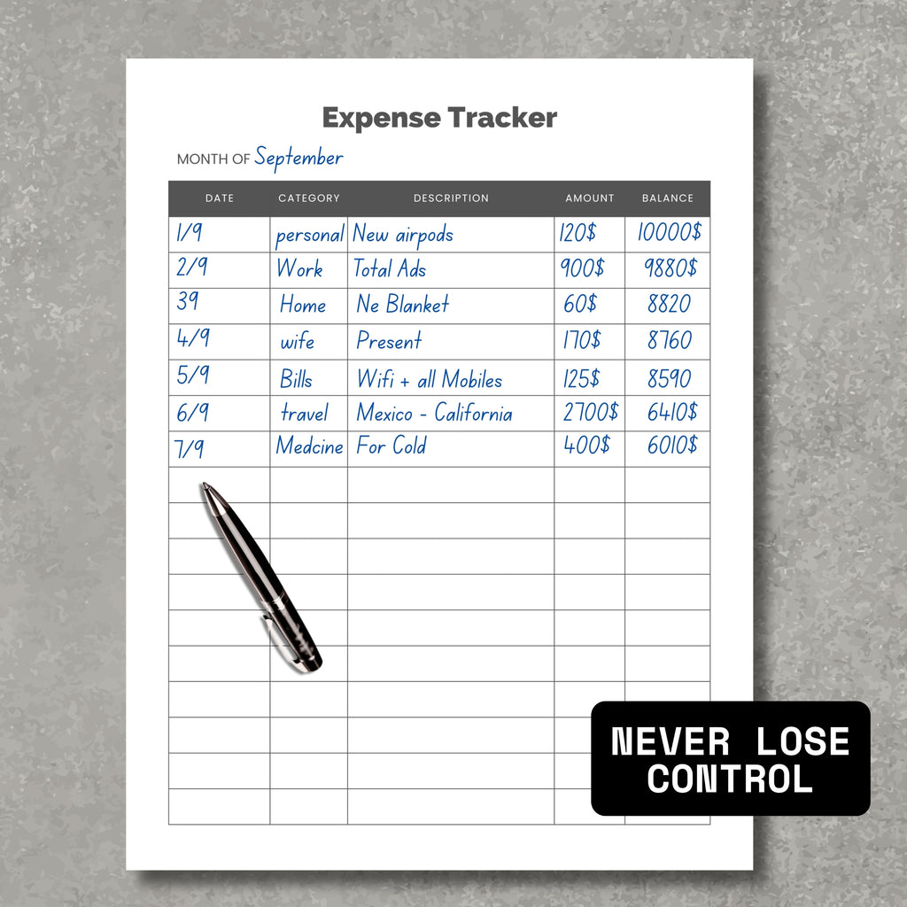 Expenses Tracker PDF