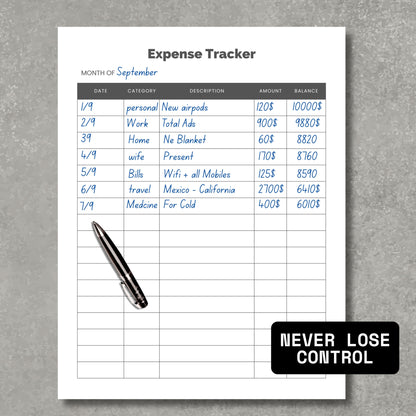 Expenses Tracker PDF