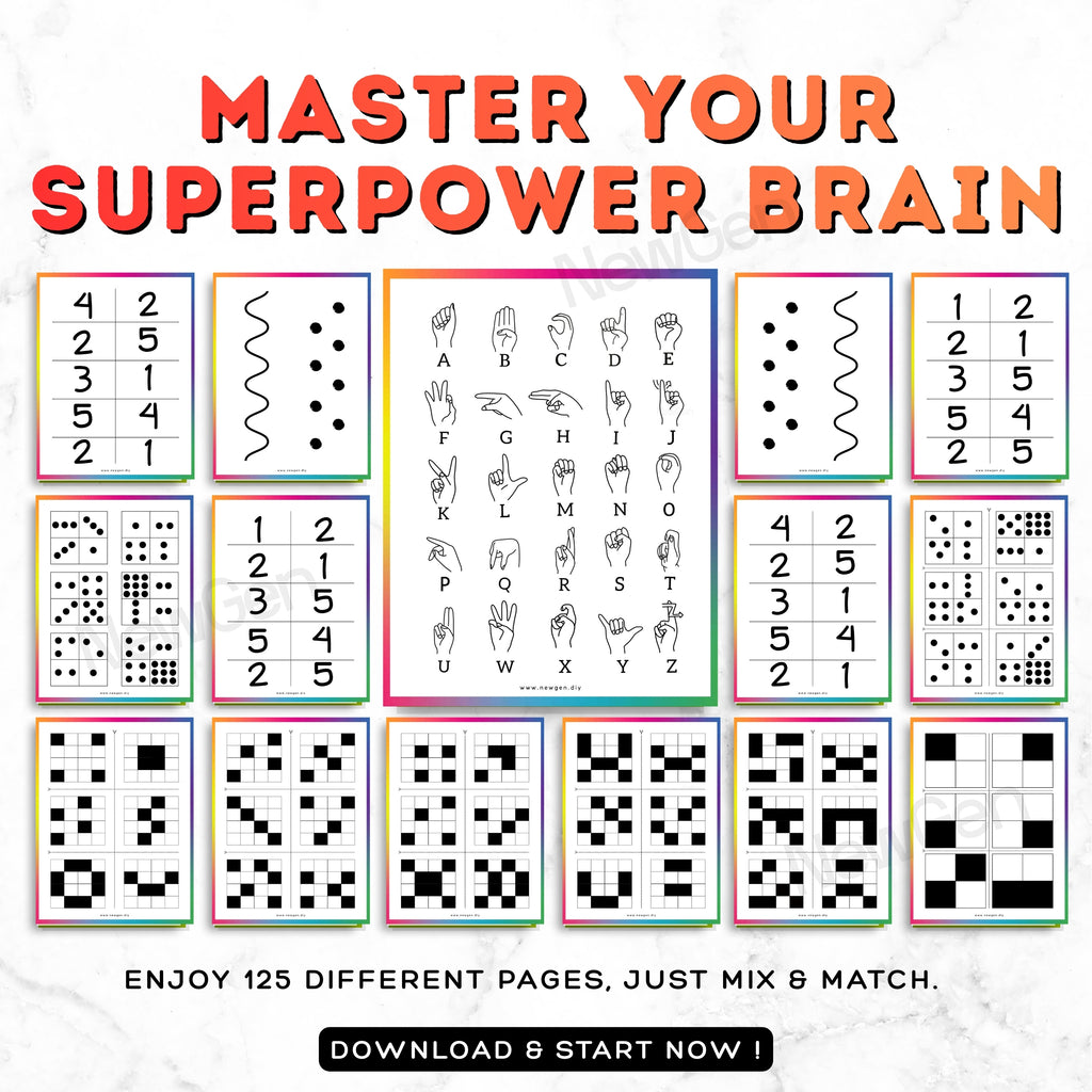 Brain Gym Bundle - 125 Premium Printable Cognitive Activity Sheets