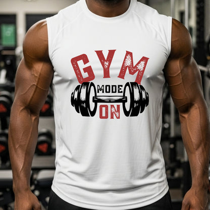 Gym Mode On - Intense Workout Motivation Barbell Statement Artwork