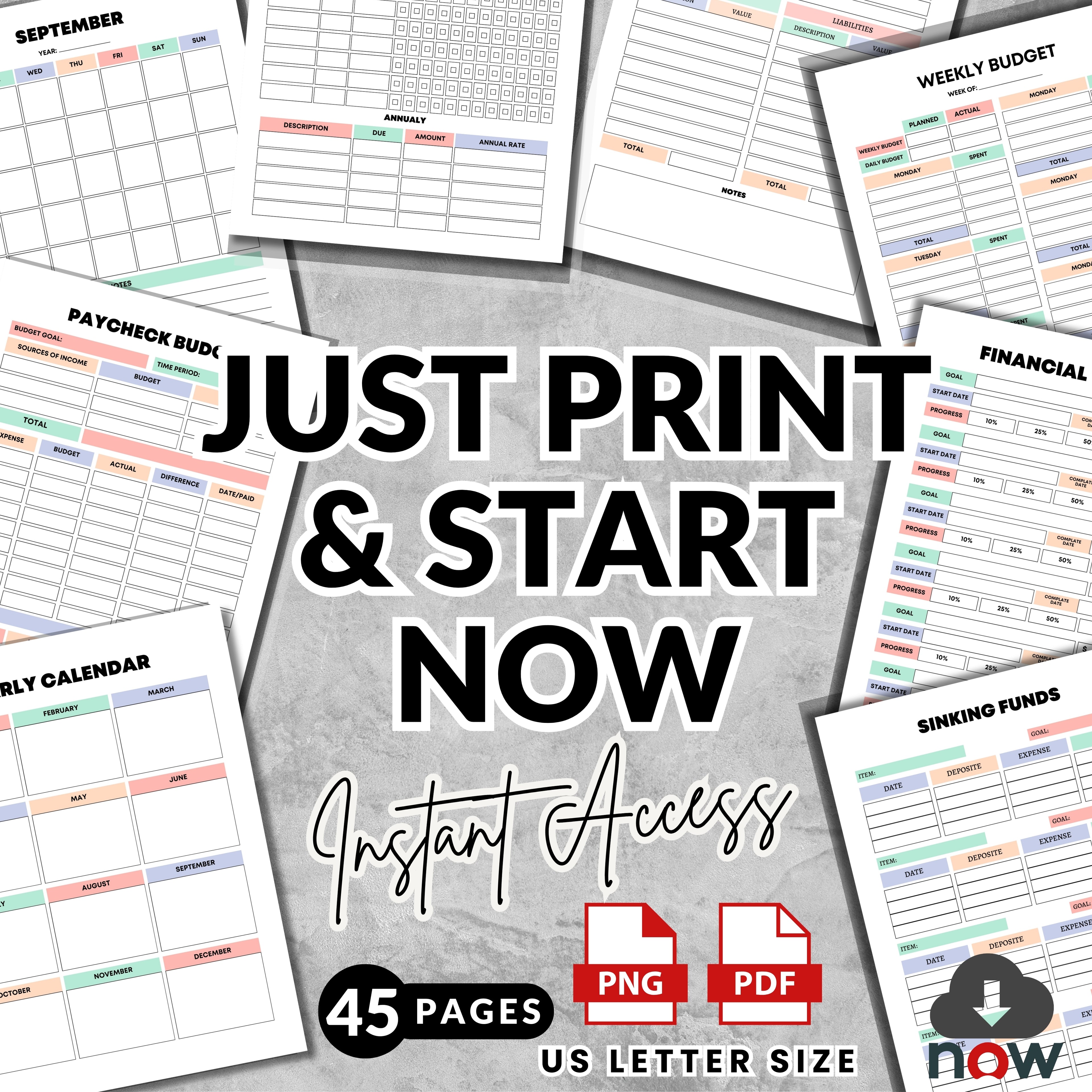 Rainbow Budget Planner Bundle