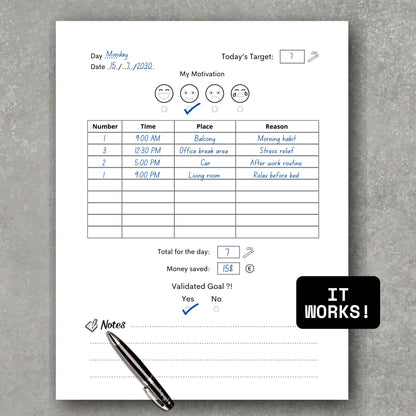 Stop Smoking Daliy Planner