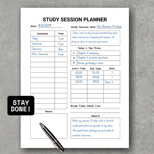 Study Session Planner