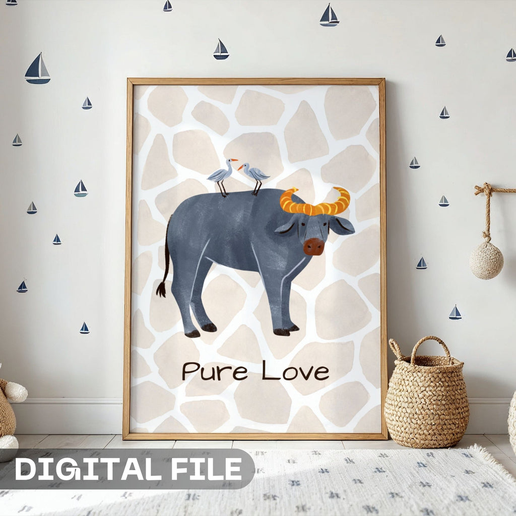 Pure Love - Buffalo & Birds Friendship Wall Art