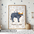 Pure Love - Buffalo & Birds Friendship Wall Art
