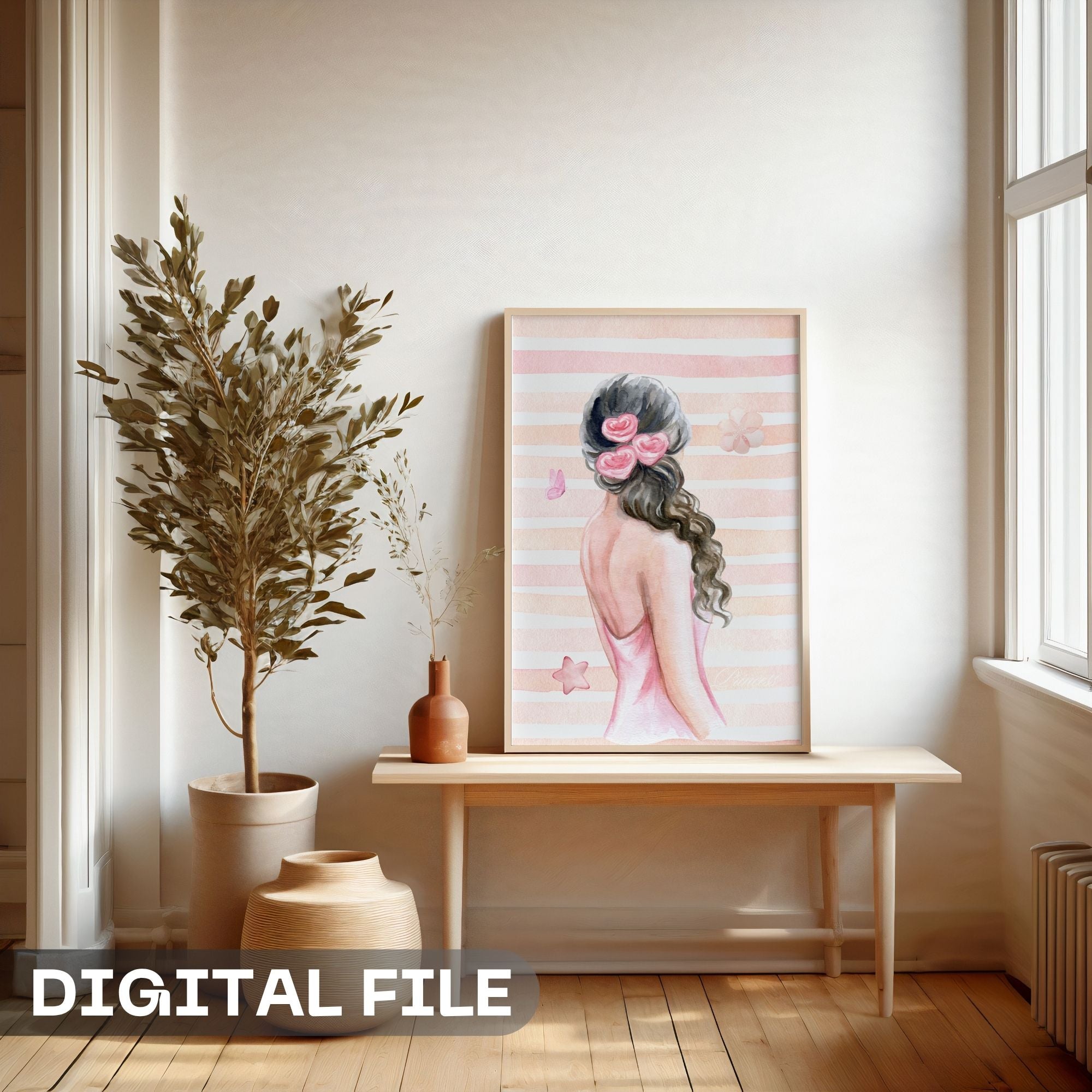 Graceful Elegance - Feminine Beauty & Flowers Wall Art