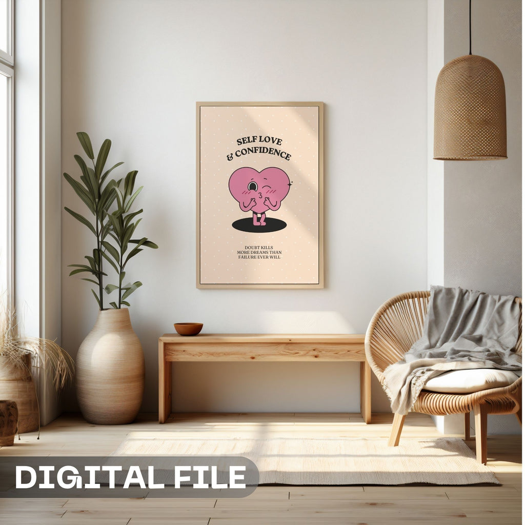 Self Love & Confidence - Empowering Heart Wall Art