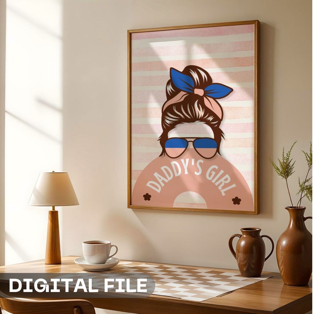 Daddy's Girl - Retro Fashion Illustration Wall Art
