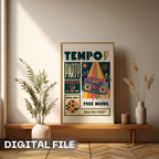 Tempo Party - Music Heals Wounds, Free Minds Retro Wall Art