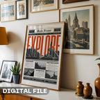 Explore - Main Frame Newspaper Wall Art