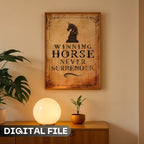 Winning Horse Never Surrender Wall Art