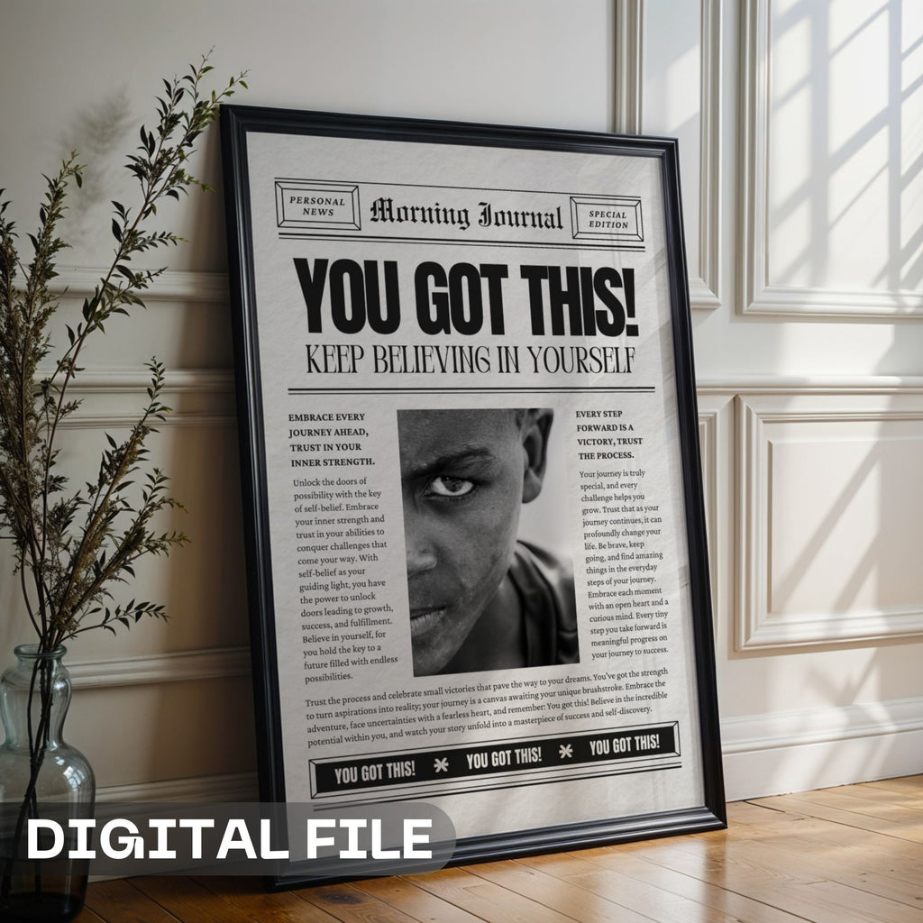 You Got This - Vintage Newspaper Motivation Wall Art