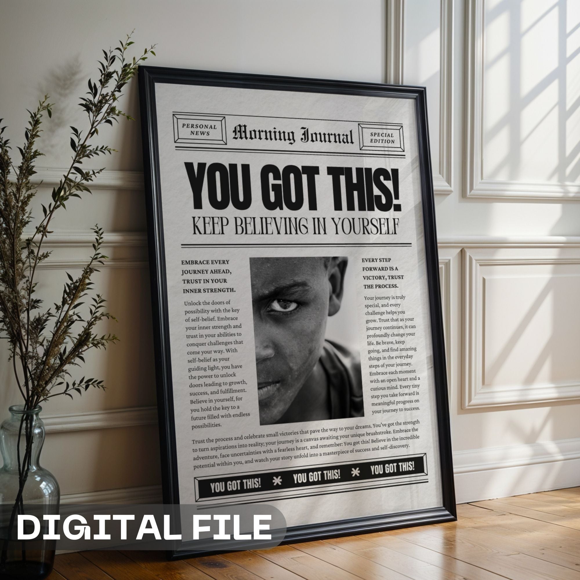You Got This - Vintage Newspaper Motivation Wall Art