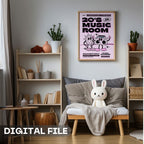 20's Music Room - Retro Girls Night Party Wall Art