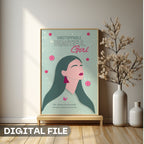 Unstoppable Beautiful Girl - Empowerment Portrait Wall Art | Feminine Strength Poster