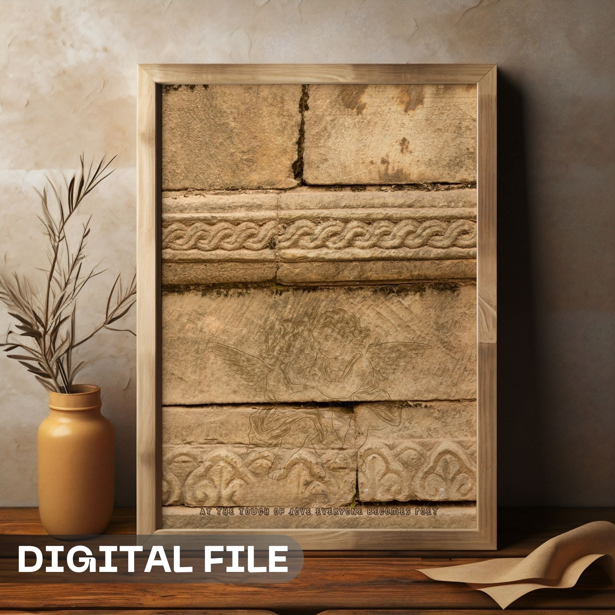 At The Touch Of Love Everyone Becomes Poet - Romantic Stone Carving Wall Art