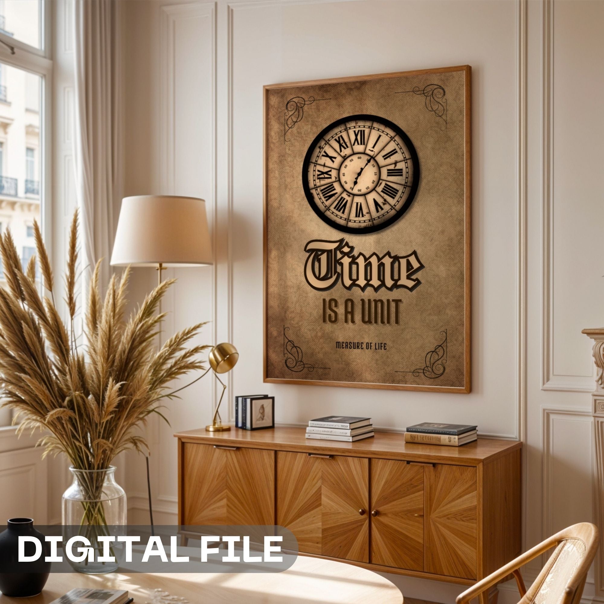 Time Is A Unit - Measure Of Life Vintage Wall Art