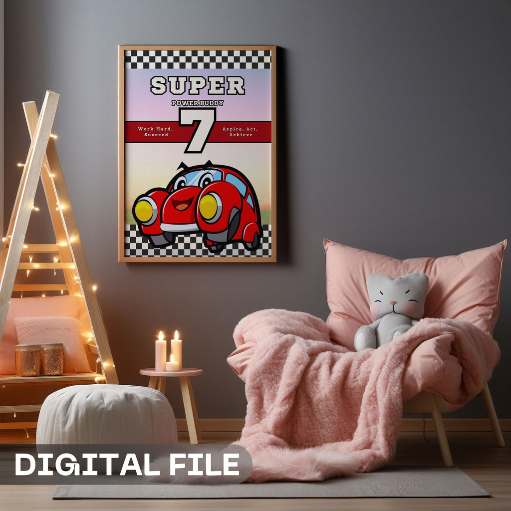 Super Power Buddy - Work Hard, Aspire, Act, Achieve Wall Art