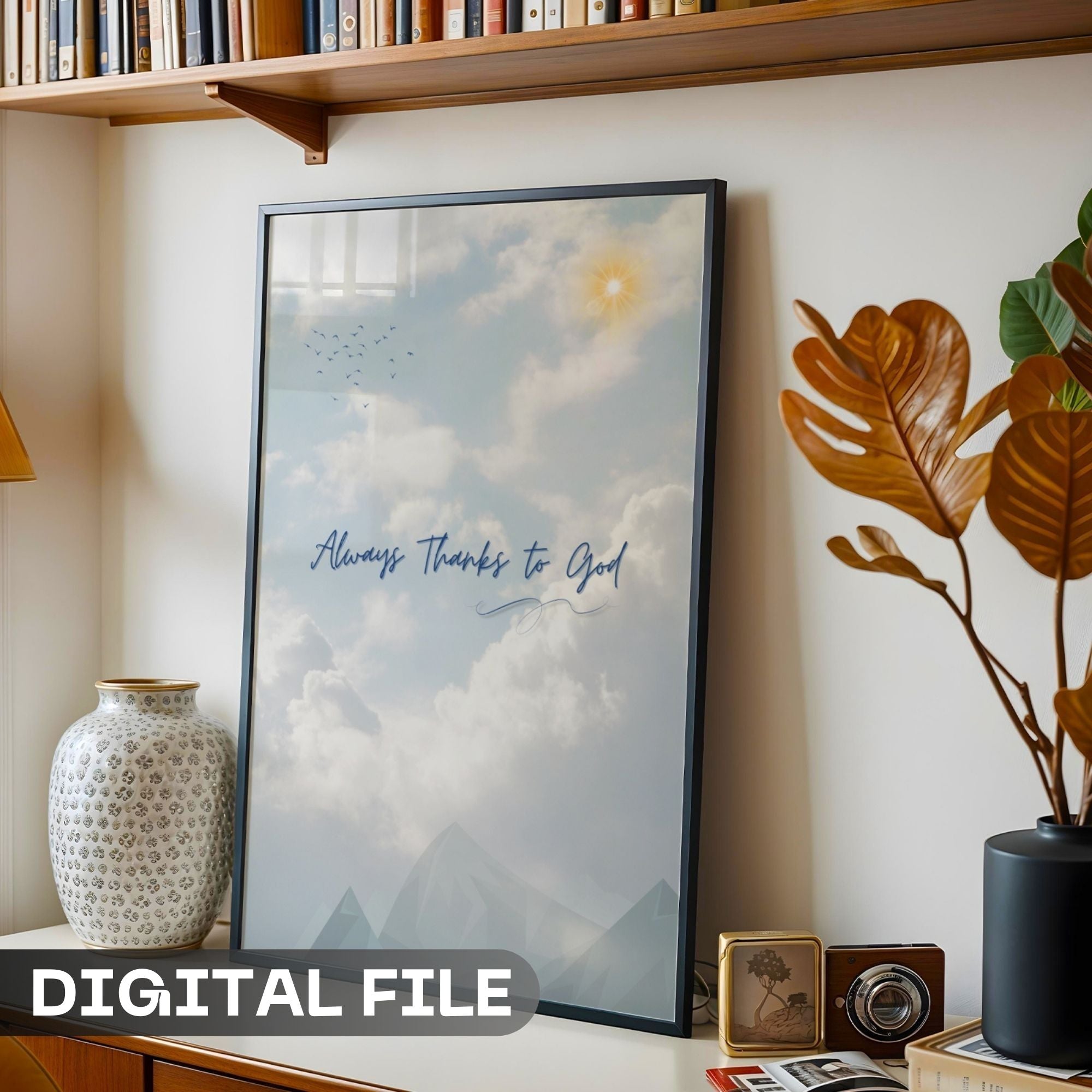 Always Thanks to God - Heavenly Gratitude Wall Art