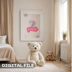 Princess Unicorn Dreamer - Magical Children's Wall Art