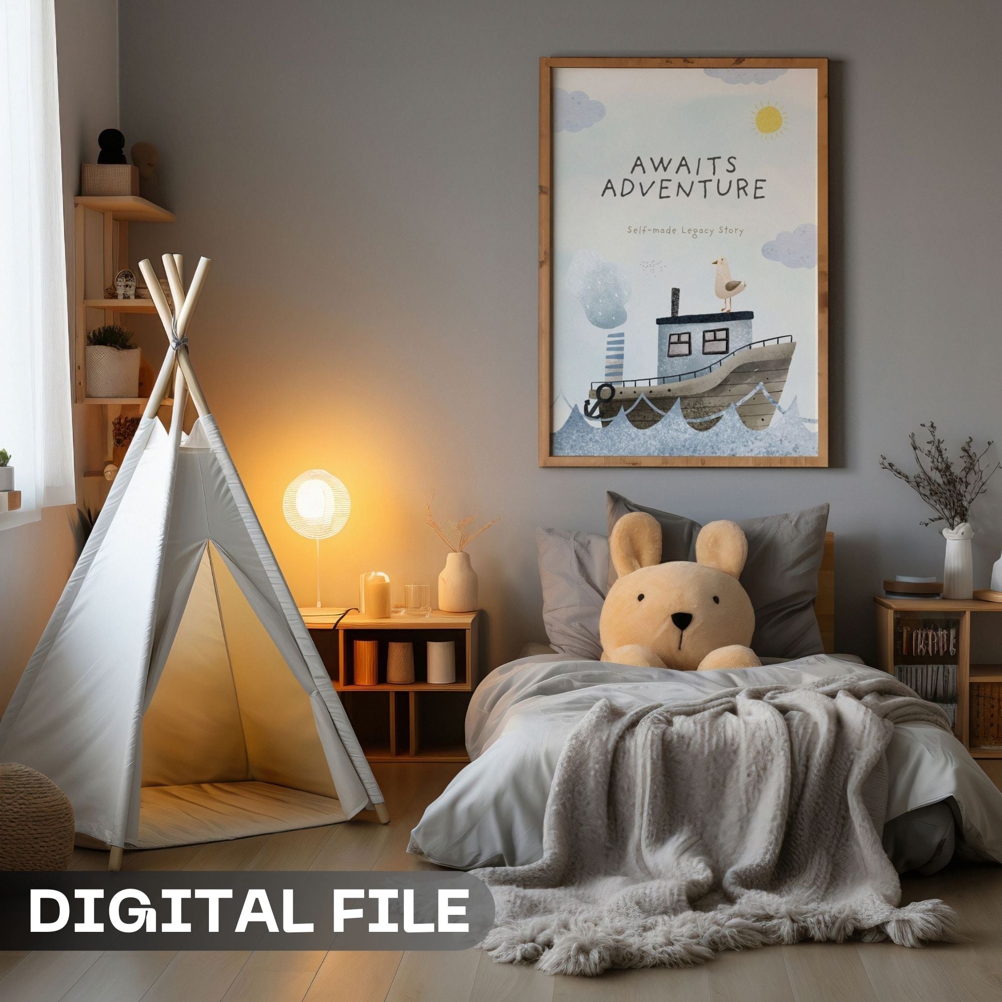 Adventure Awaits  - Whimsical Nautical Wall Art for Dreamers