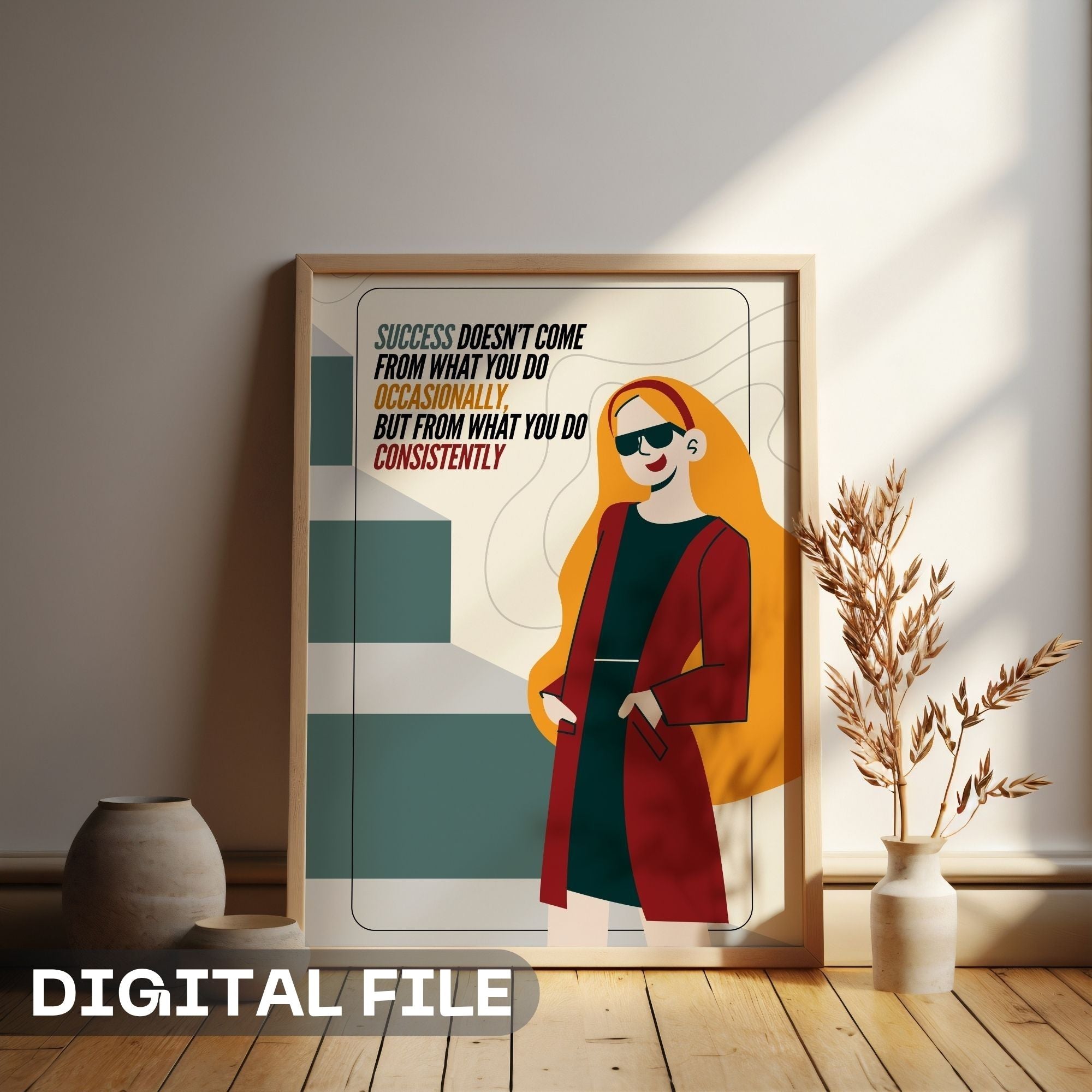 Success Through Consistency - Motivational Wall Art