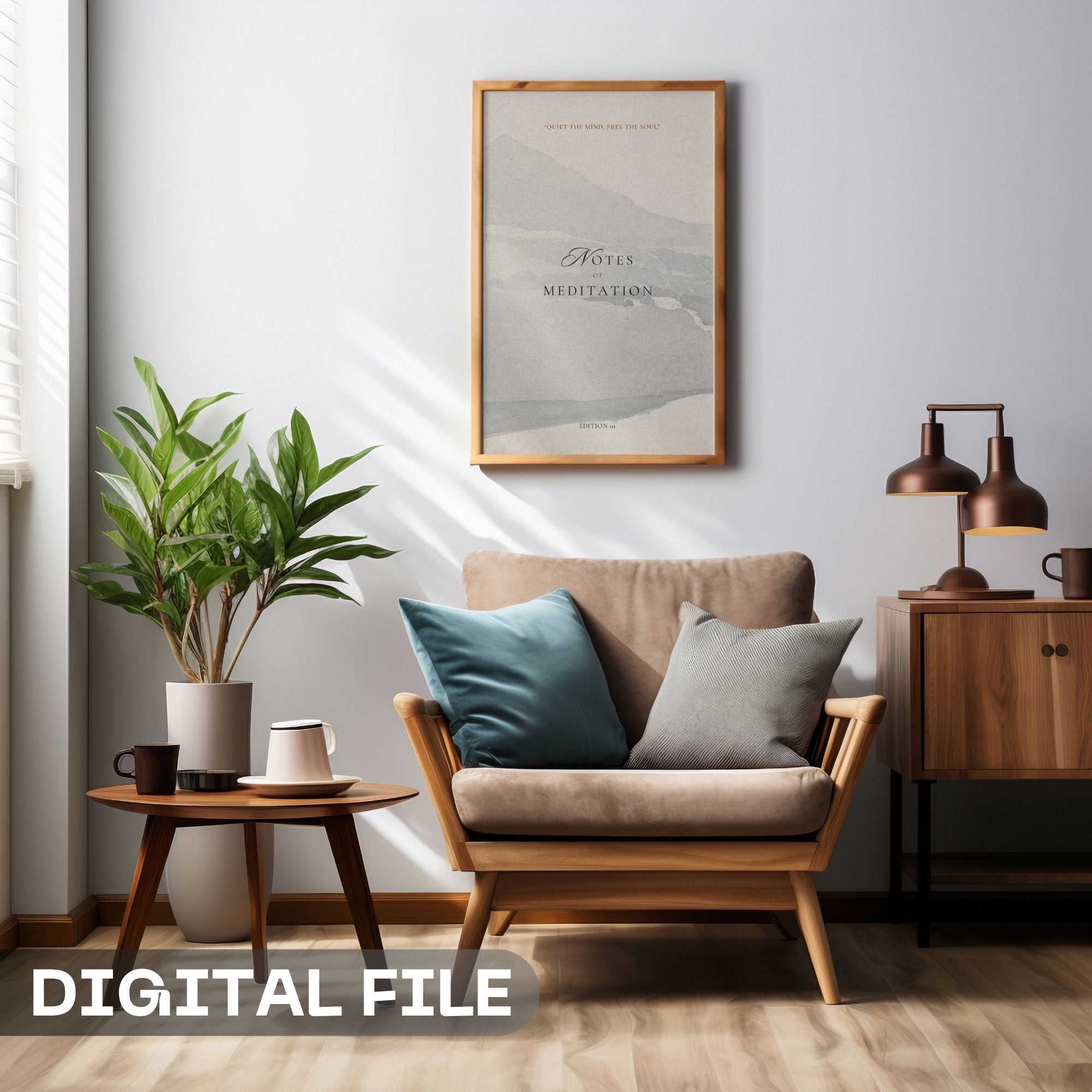 Notes of Meditation - Quiet The Mind, Free The Soul Mindfulness Wall Art