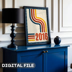 2016 Retro Wave Abstract Wall Art