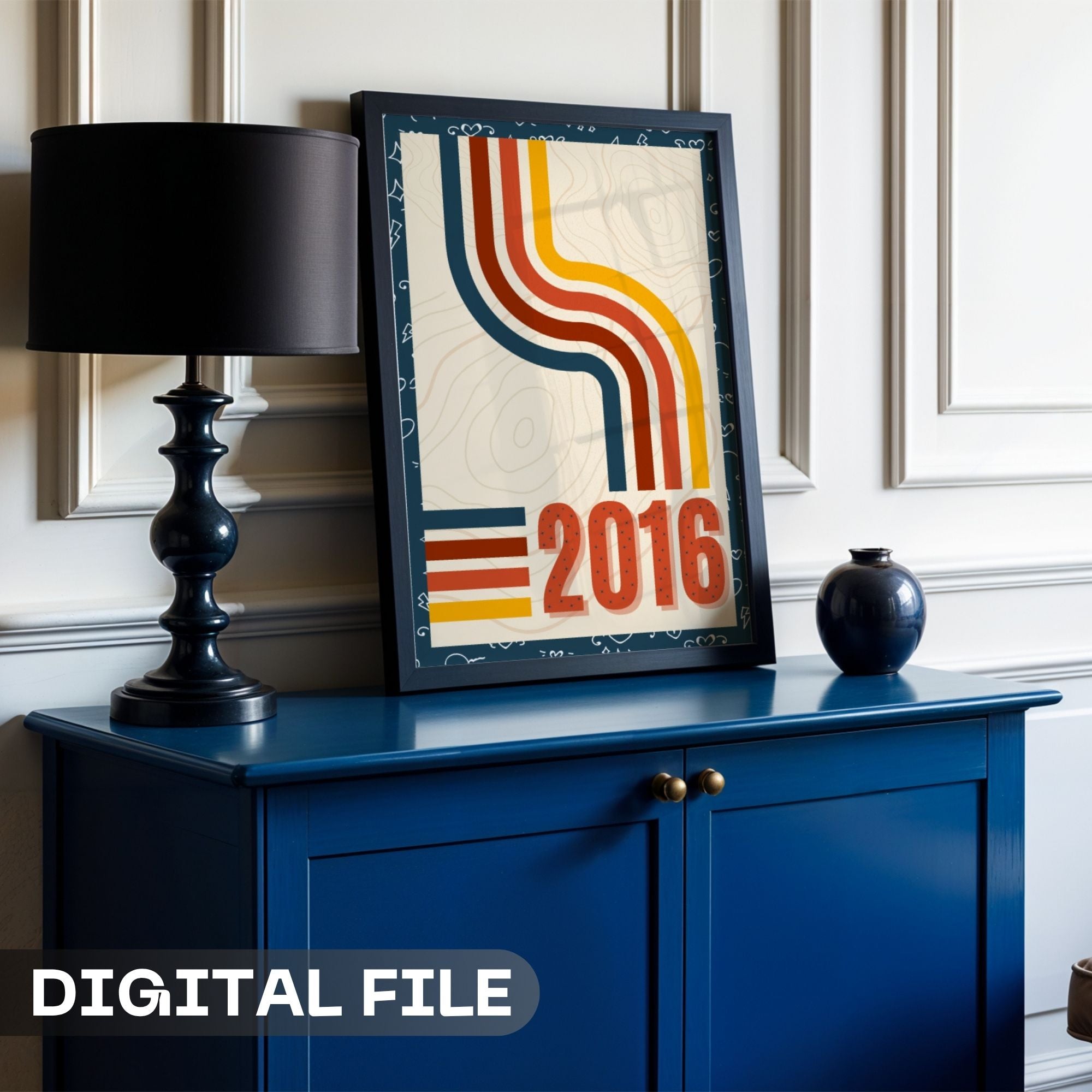 2016 Retro Wave Abstract Wall Art