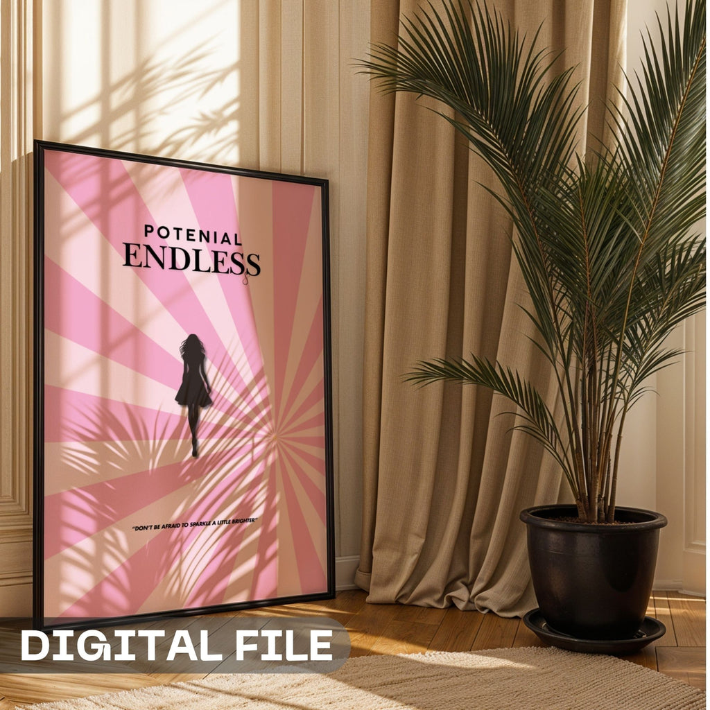Potential Endless - Retro Empowerment Wall Art