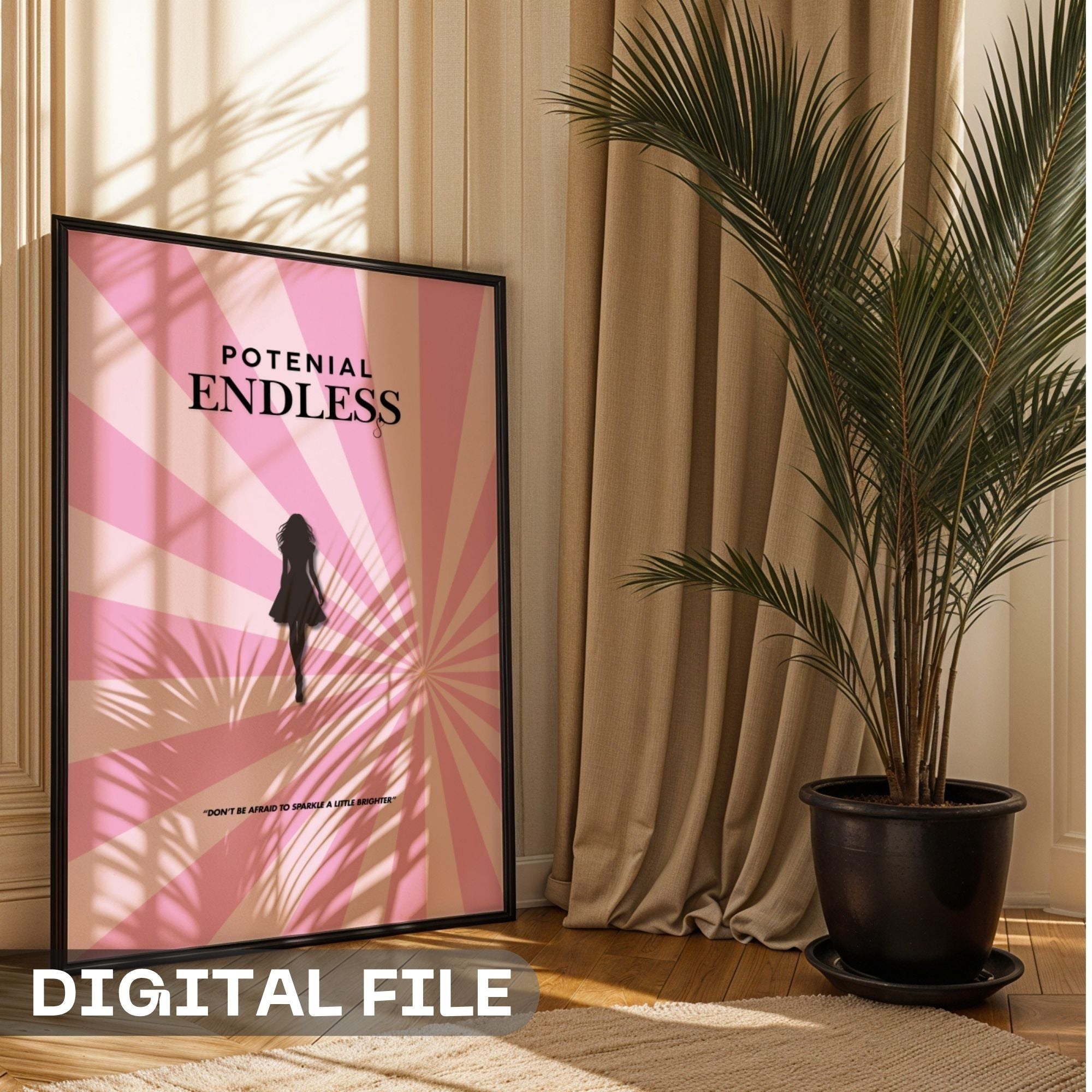 Potential Endless - Retro Empowerment Wall Art