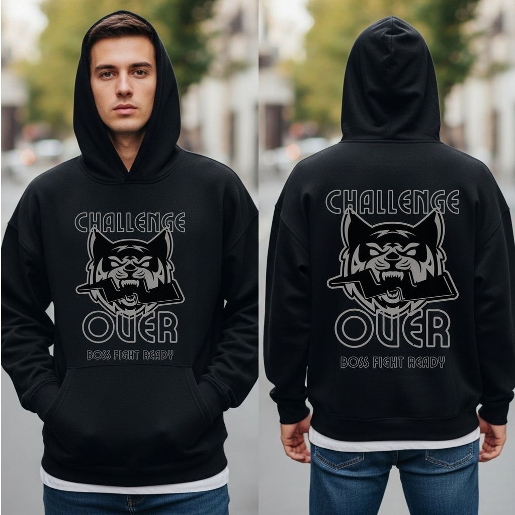 Challenge Over Boss Fight Ready - Gaming Motivational Statement Artwork
