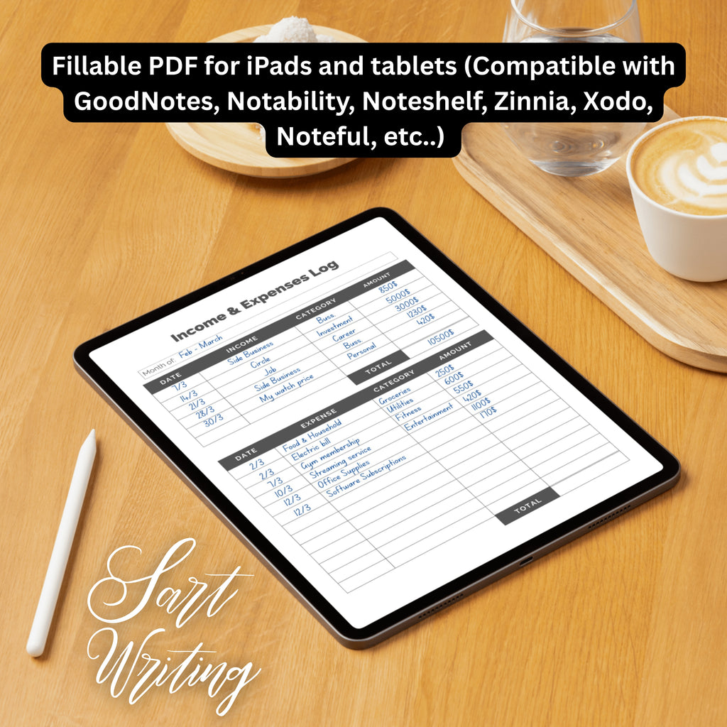 Income & Expenses Log Sheet