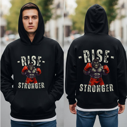 Rise Stronger - Boxing Gorilla Fitness Motivational Statement Artwork