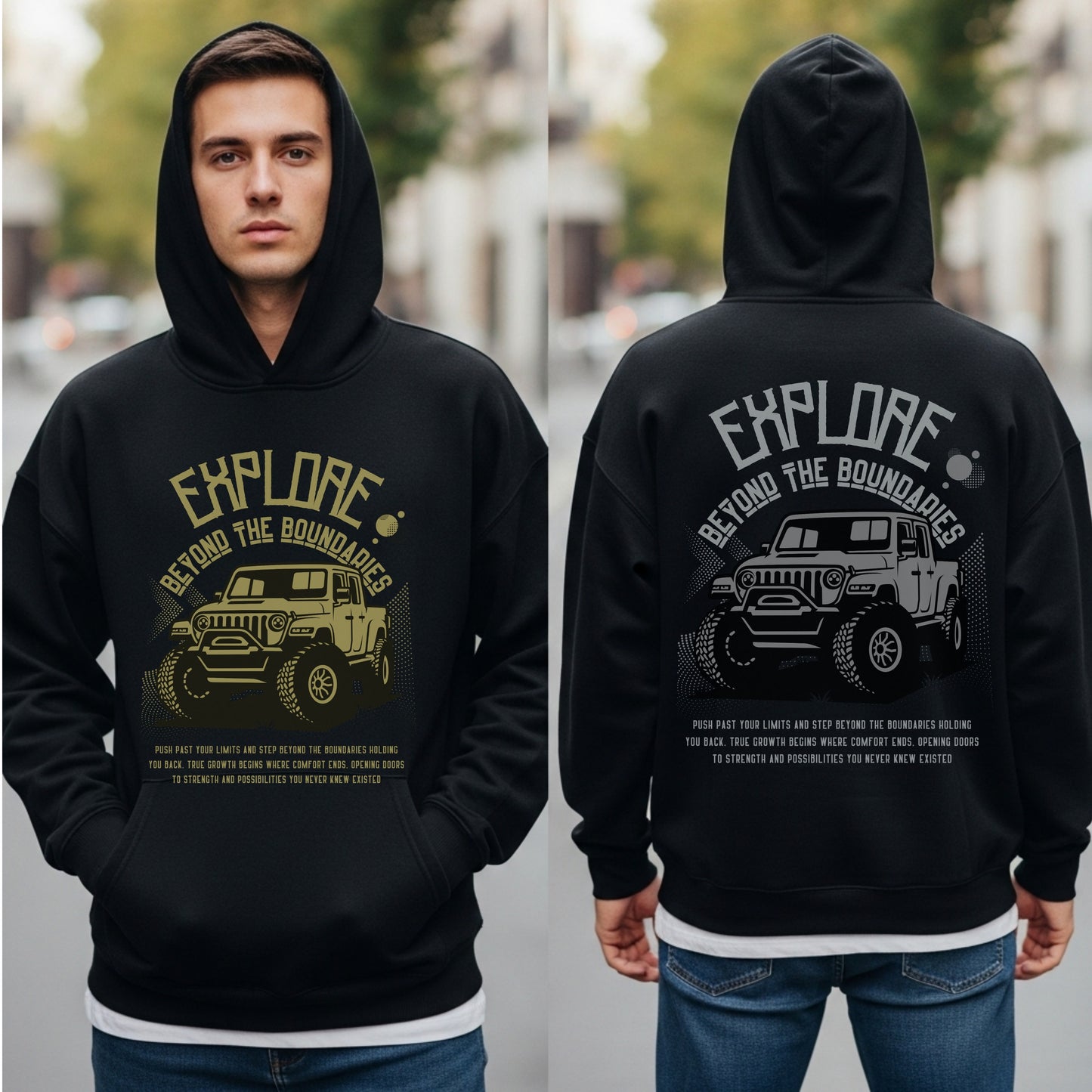 Explore Beyond The Boundaries - Off-Road Adventure Motivational Statement Artwork