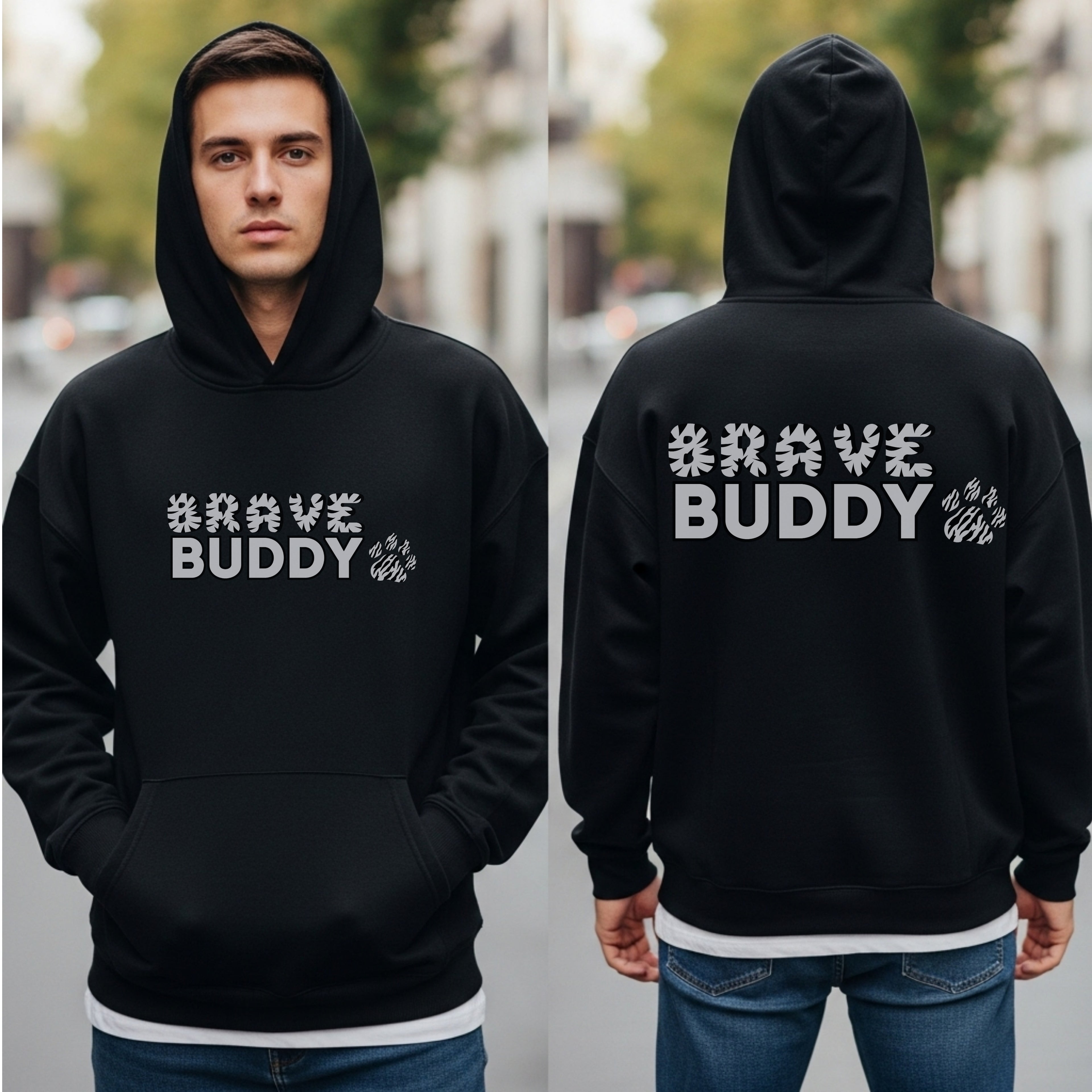Brave Buddy - Tiger Stripe Motivational Statement Artwork