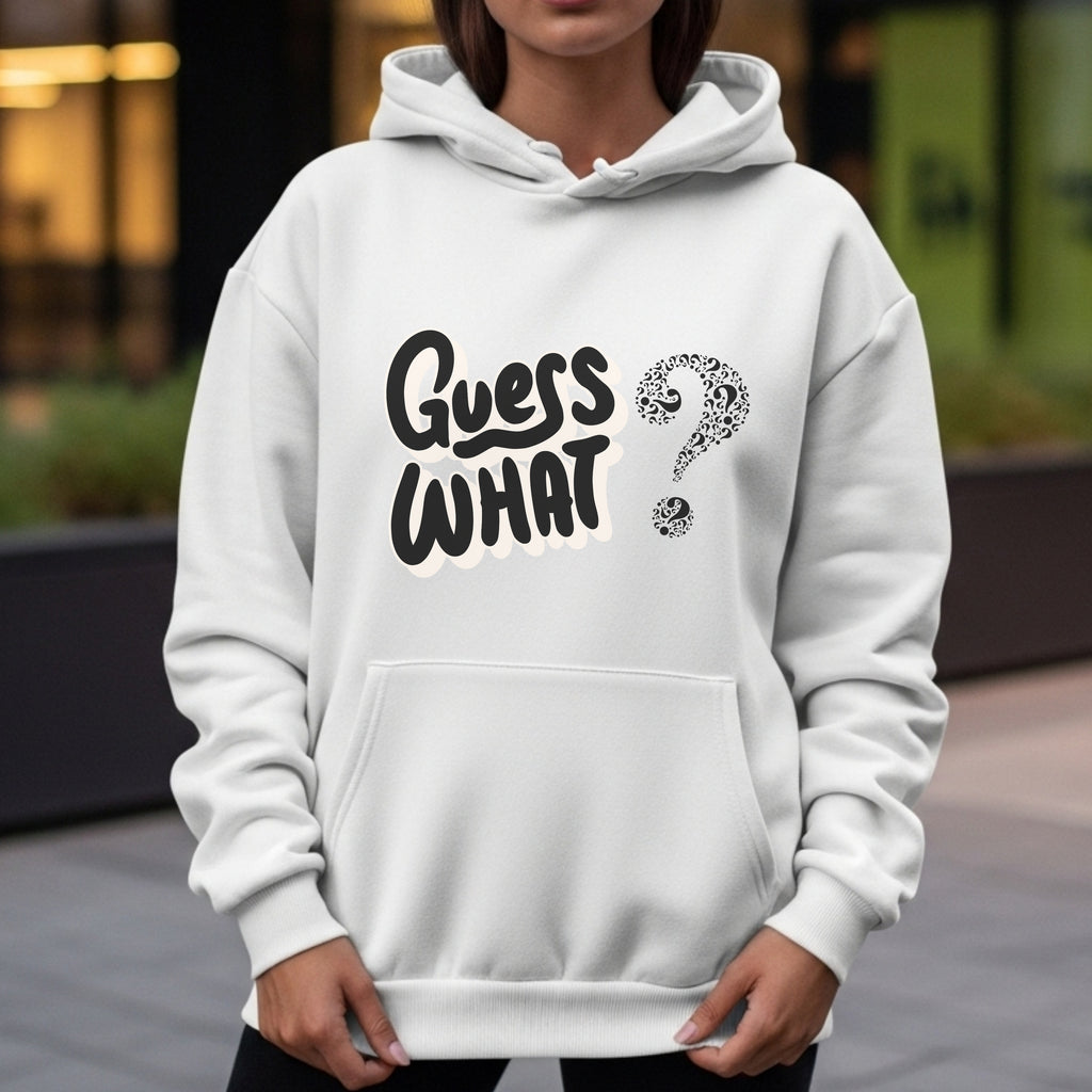 Guess What? - Playful Question Mark Typography Mystery Surprise Conversation Starter Artwork