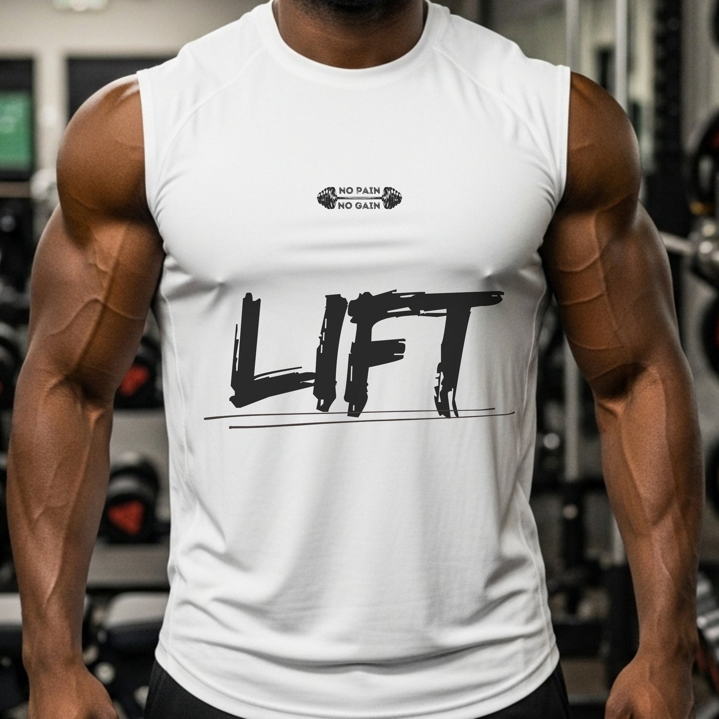 No Pain No Gain Fitness Motivation Statement Artwork