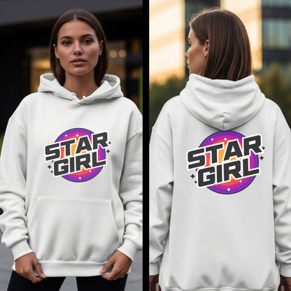 Star Girl - Retro Purple Pink Gradient Cosmic Universe Dreamer Statement Artwork