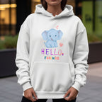 Hello Friends BFF - Cute Elephant Friendship Kindness Greeting Statement Artwork