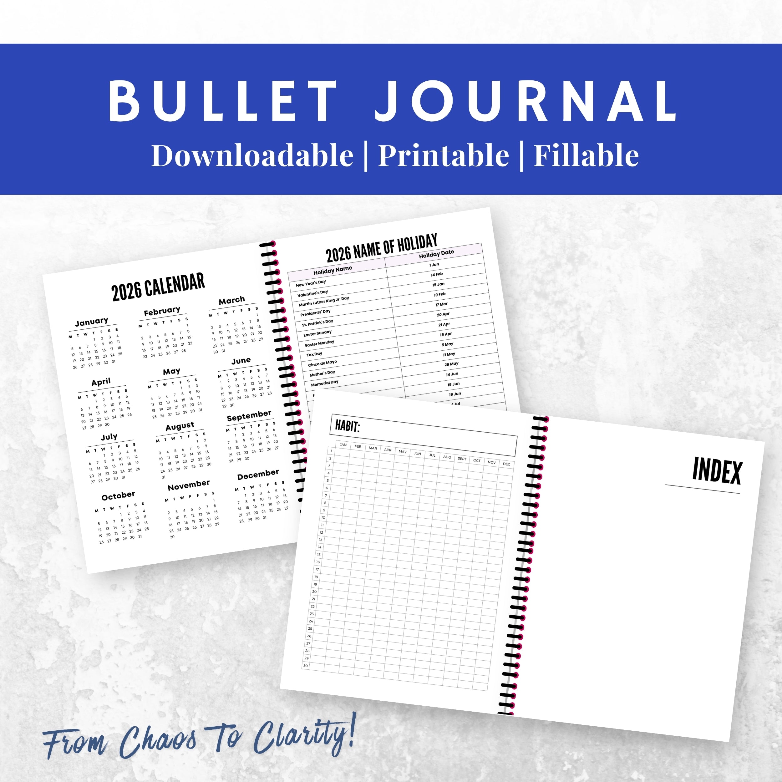 2026 Bullet Journal Bundle