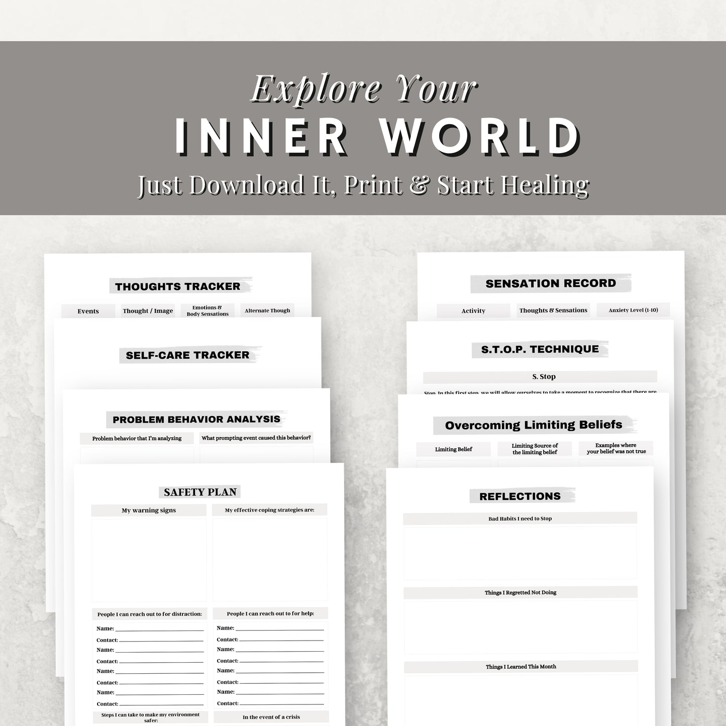 Mental Health Planner & Journal Bundle