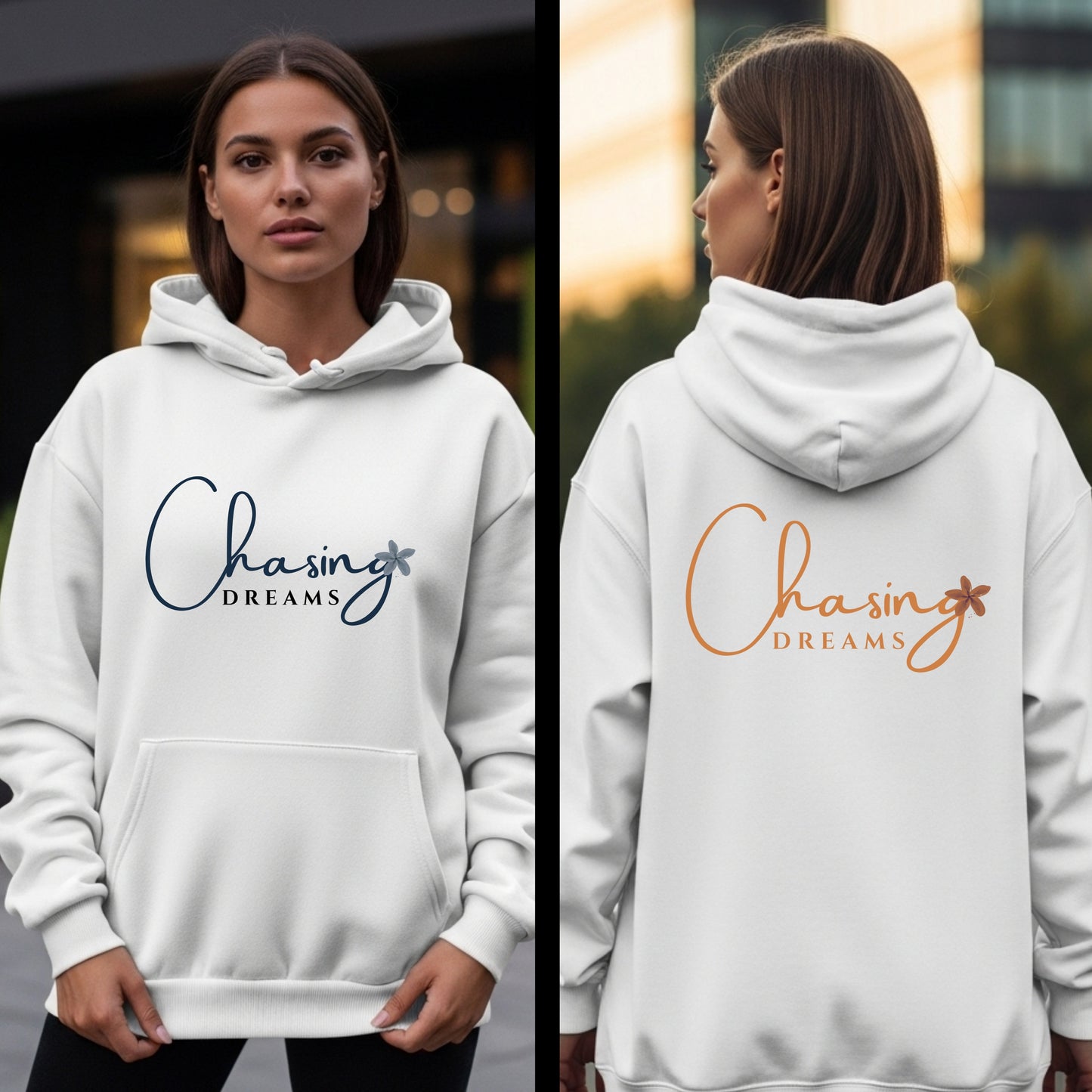 Chasing Dreams - Elegant Floral Script Motivational Minimalist Statement Artwork