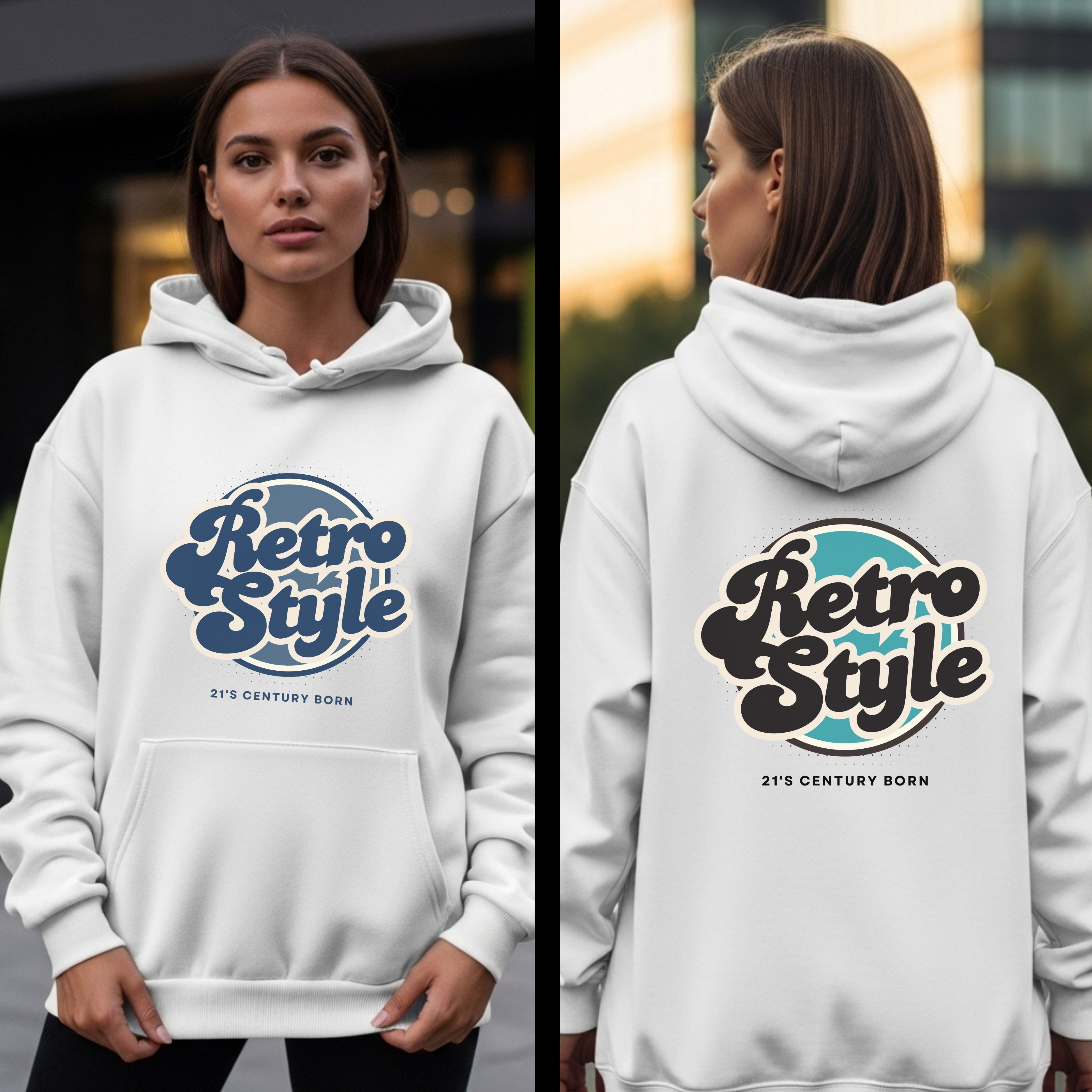 Retro Style 21st Century Born - Vintage Circle Nostalgia Modern Statement Artwork