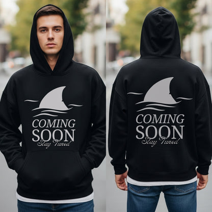 Coming Soon Stay Tuned - Shark Fin Anticipation Statement Artwork