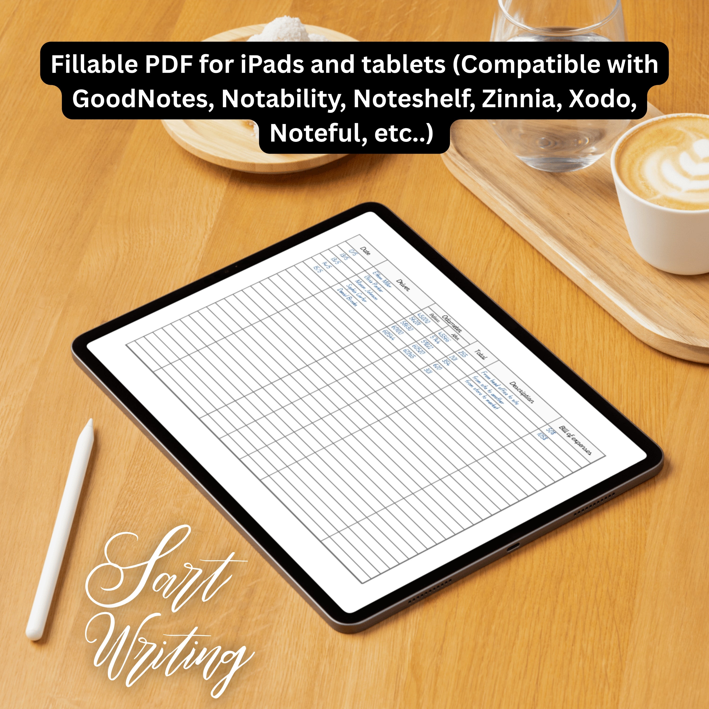 Mileage Tracker + Driver Card Paper Sheets x2