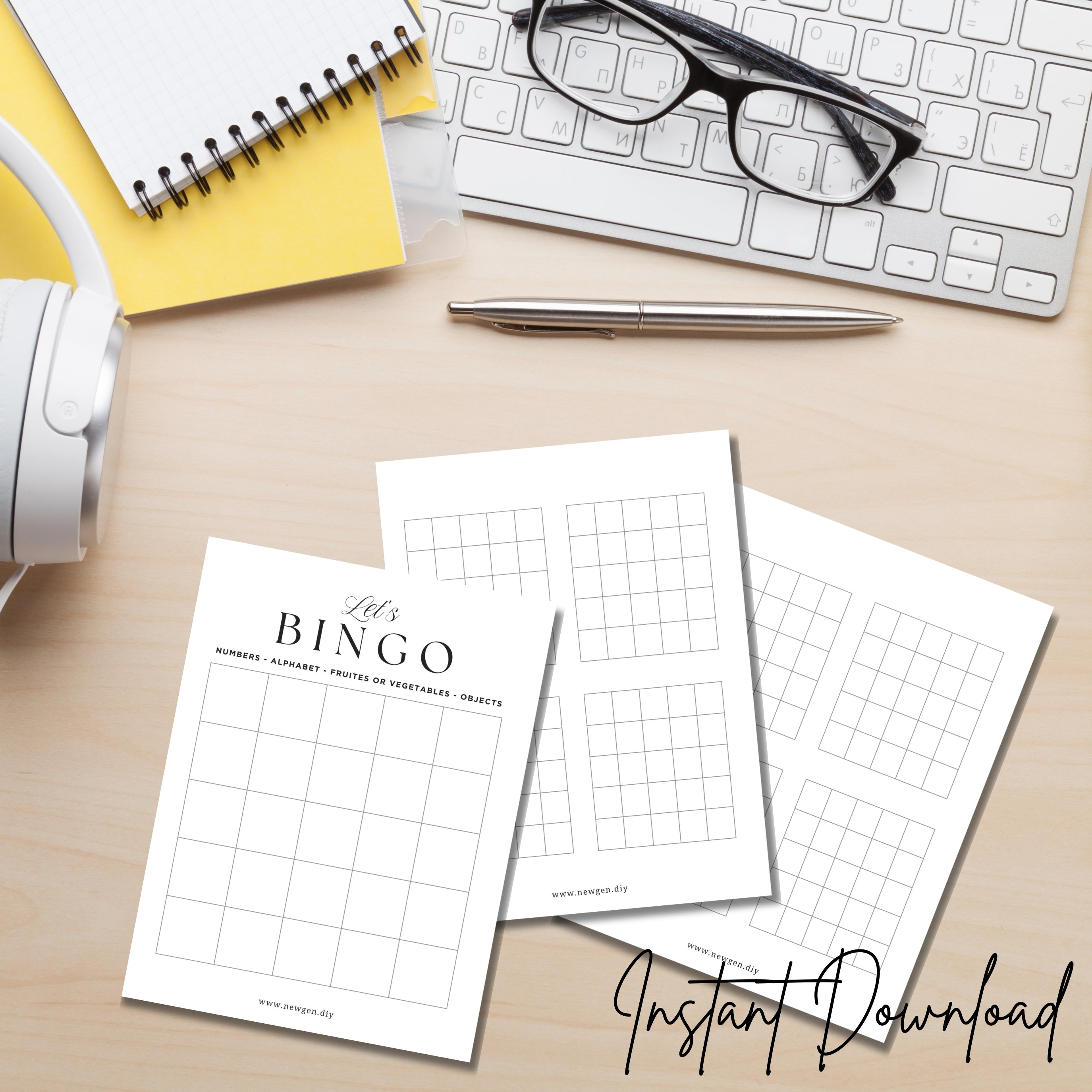 Let's Bingo Paper Game Template