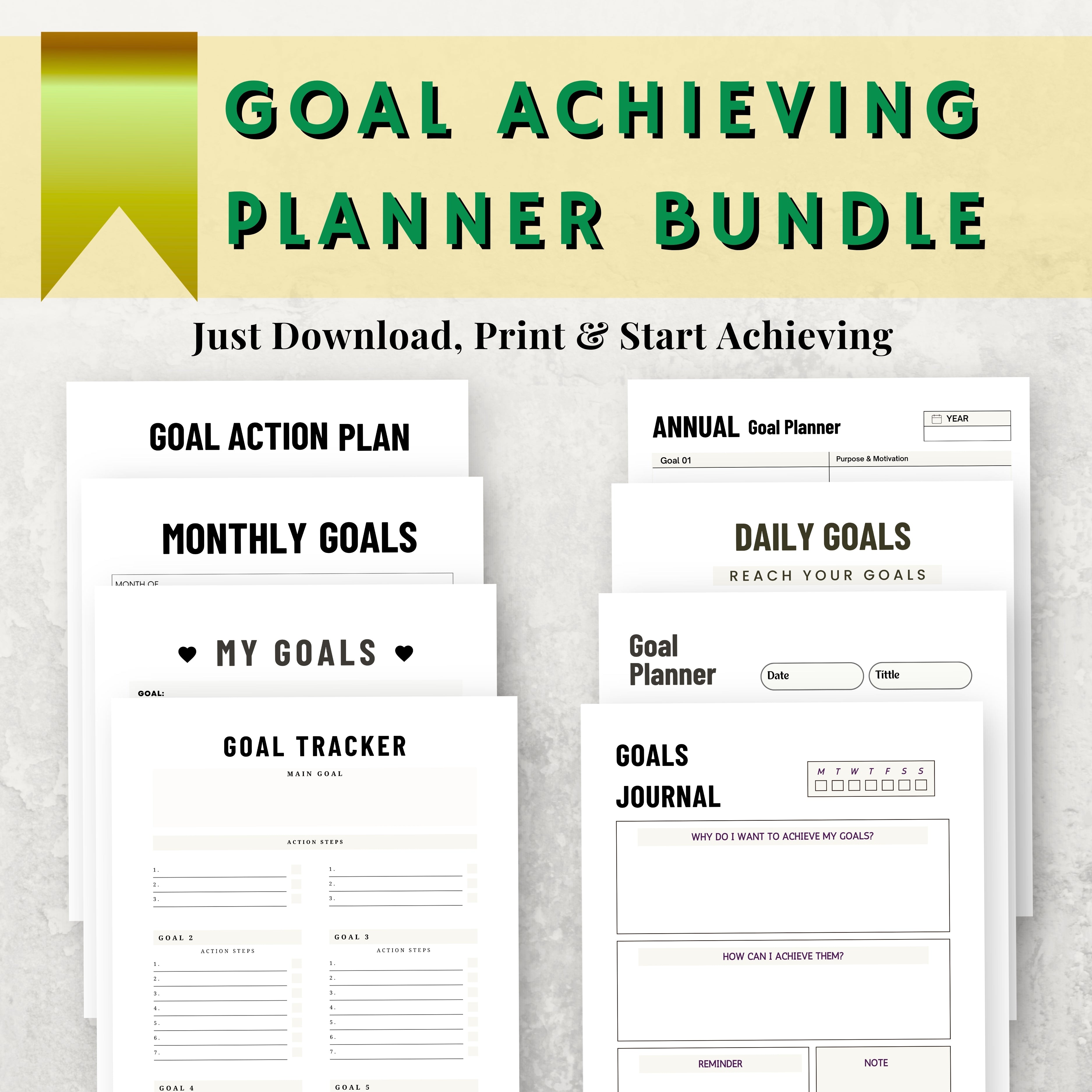 Goal Achieving Planner Bundle