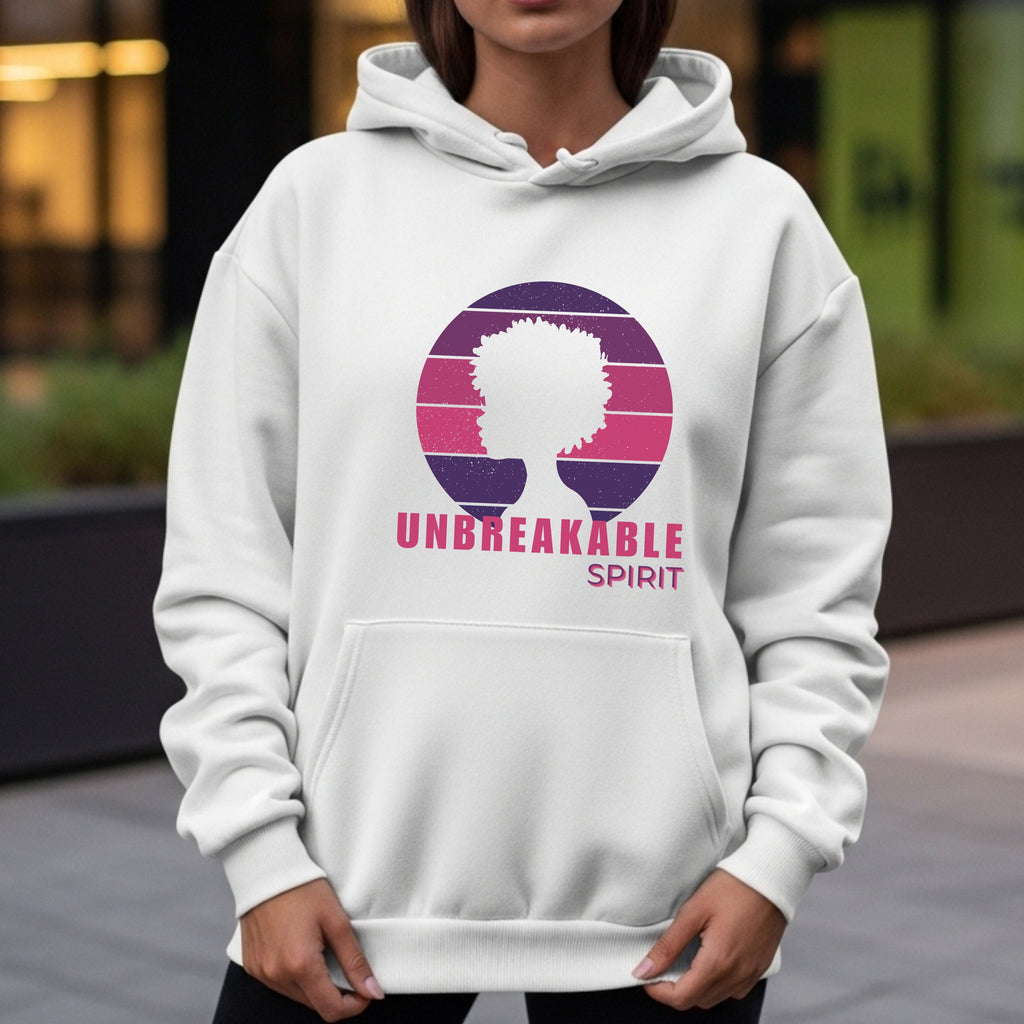 Unbreakable Spirit - Afro Silhouette Retro Sunset Circle Natural Hair Empowerment Artwork